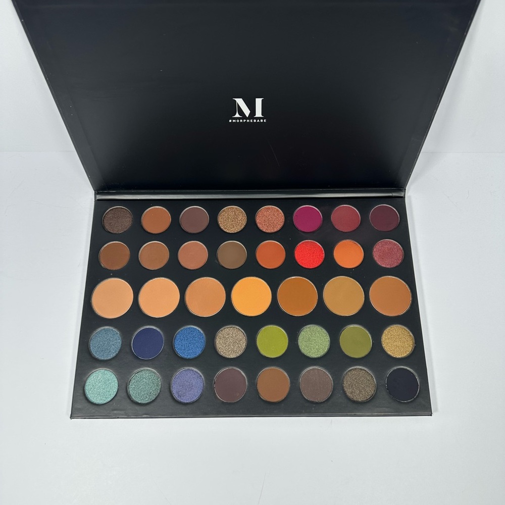 Morphe Matte Black Eyeshadow Palette with White Logo
